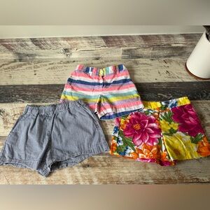 MINI BODEN crew cuts JANIE & JACK Girls SHORTS Bundle 3 Pairs Sz 7